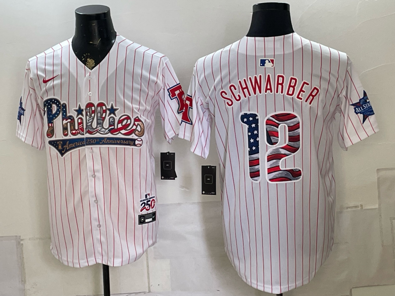 Men 2026 Philadelphia Phillies #12 Schwarber white Nike MLB Jersey 0804002